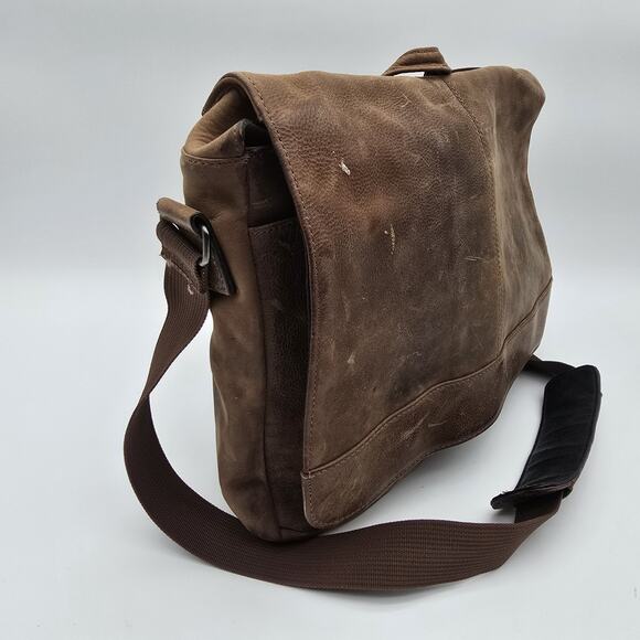 Wilsons Leather Messenger Bag Brown Vintage Legal Breifcase Shoulder Distressed - Picture 5 of 16
